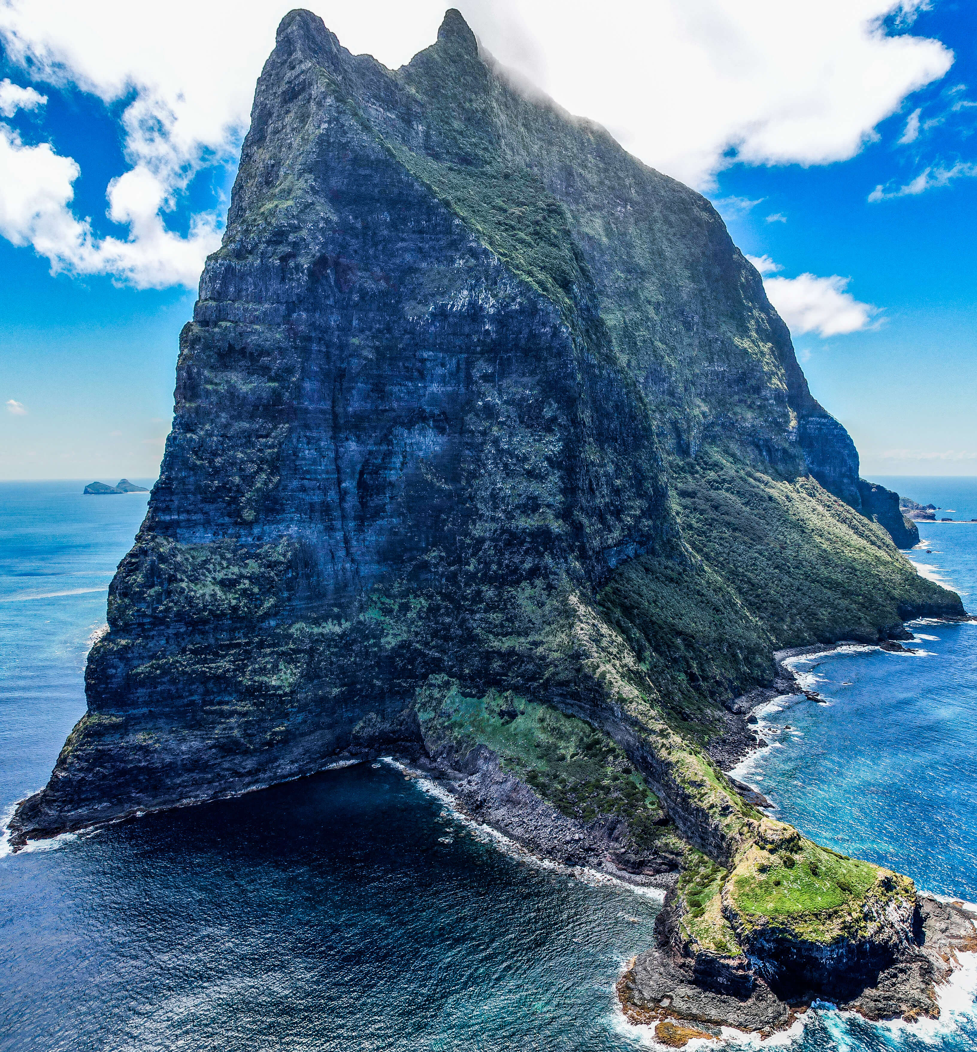 Mountain face of an island