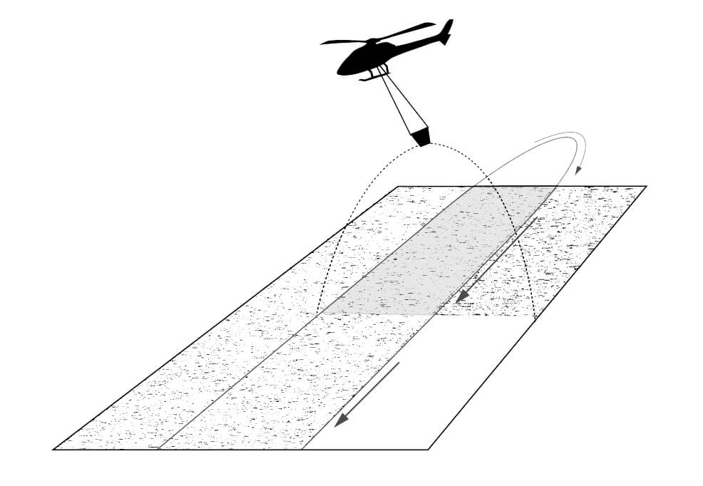Figure of helicopter performing aerial baiting