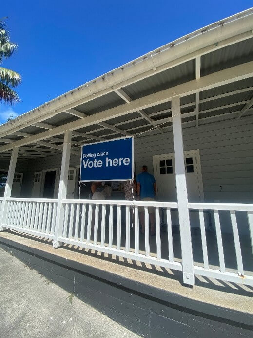 Outside of Community Hall on Lord Howe Island